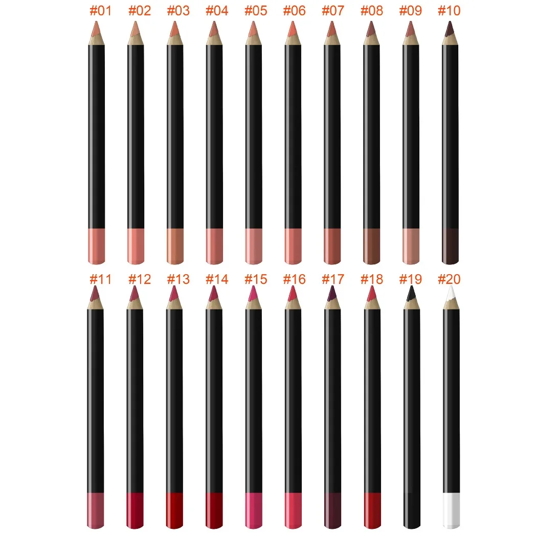 Private Label20-kleuren lipliner multifunctionele waterdichte lippenstift Lip Liner potlood