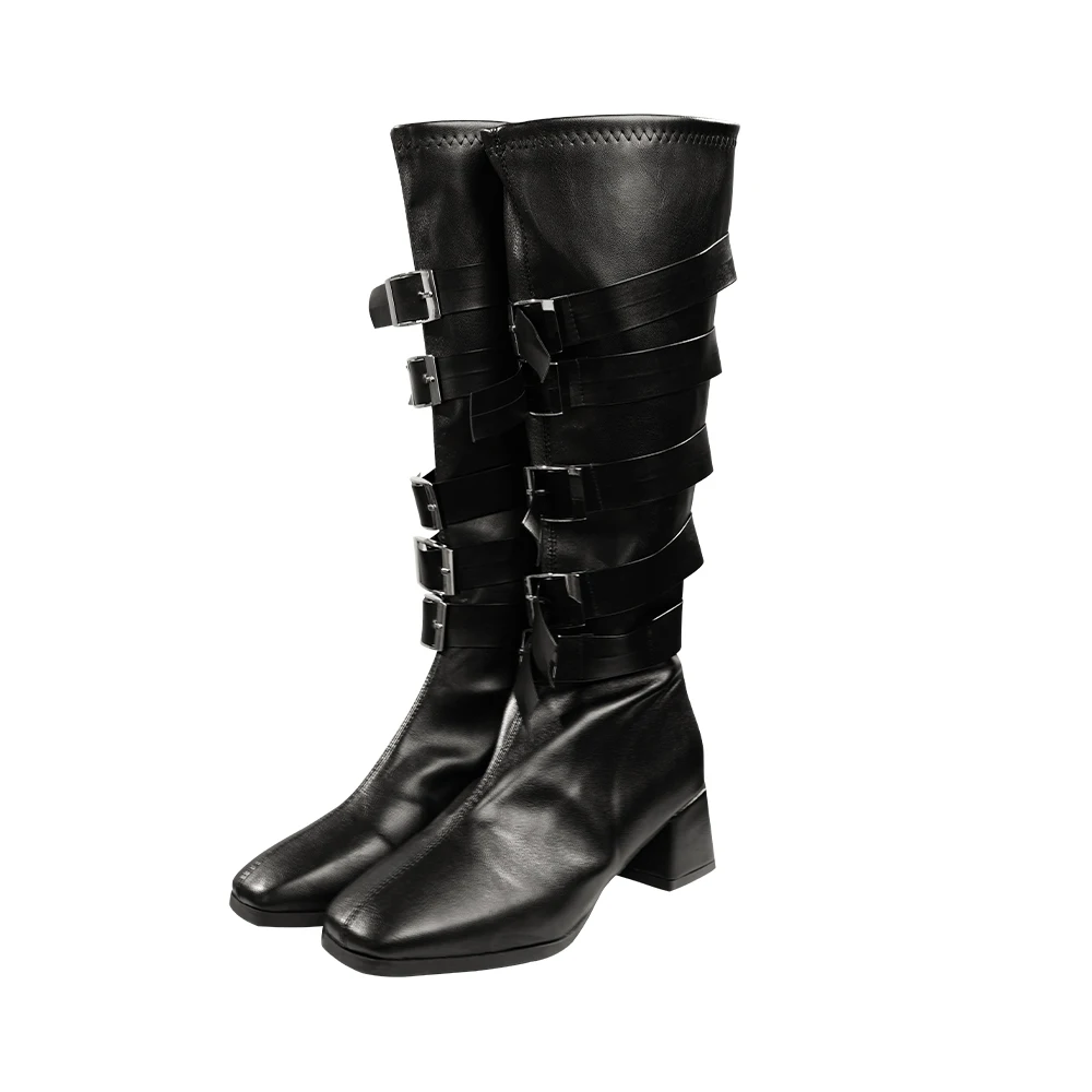 Sapatos Cosplay Alice preto para homem, Halloween Botas, Madness Returns, Jogo