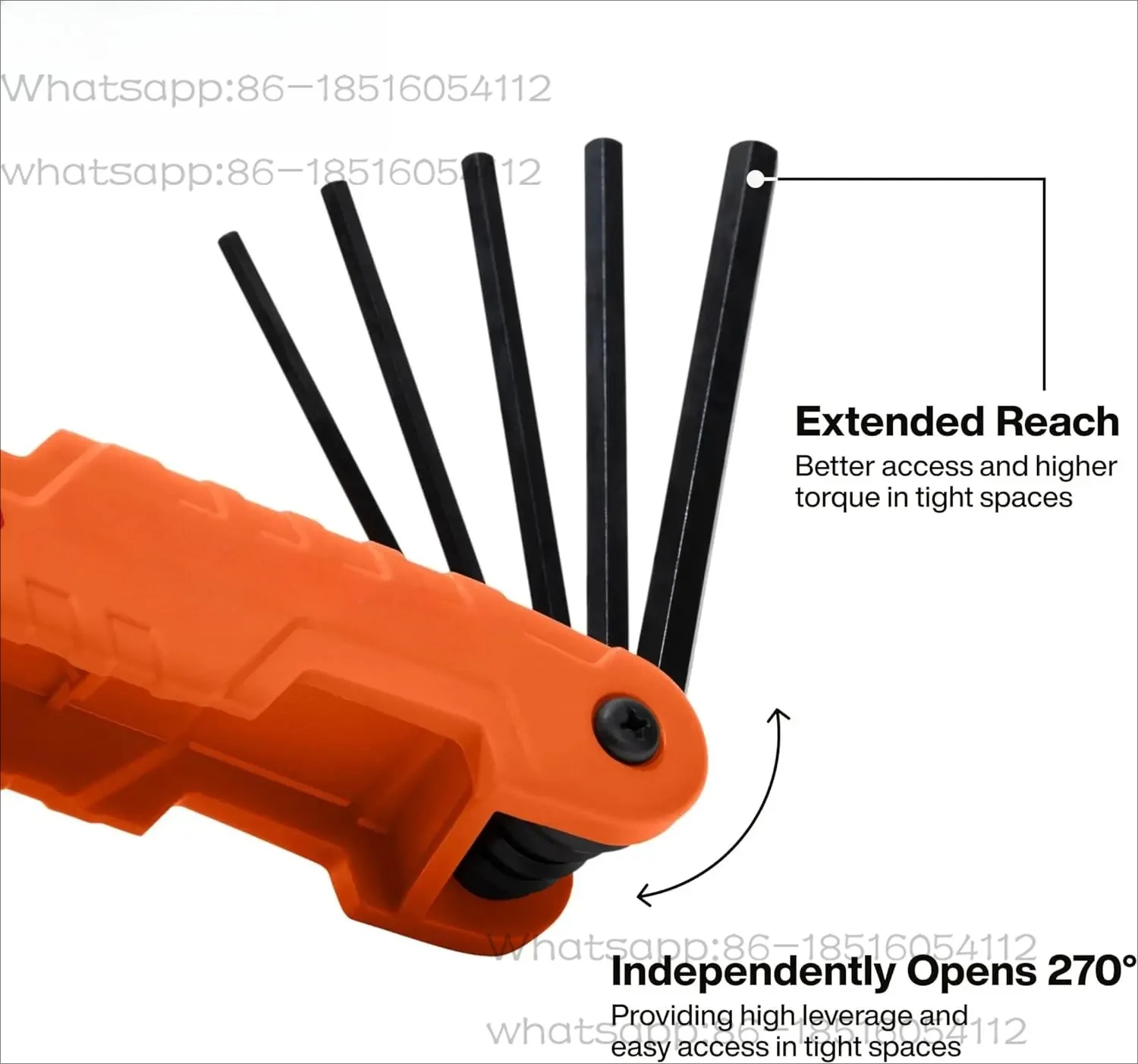 Folding Hex Wrench Key Set with 11 SAE Sizes, Heavy Duty Allen Wrench Tool for Professional Use