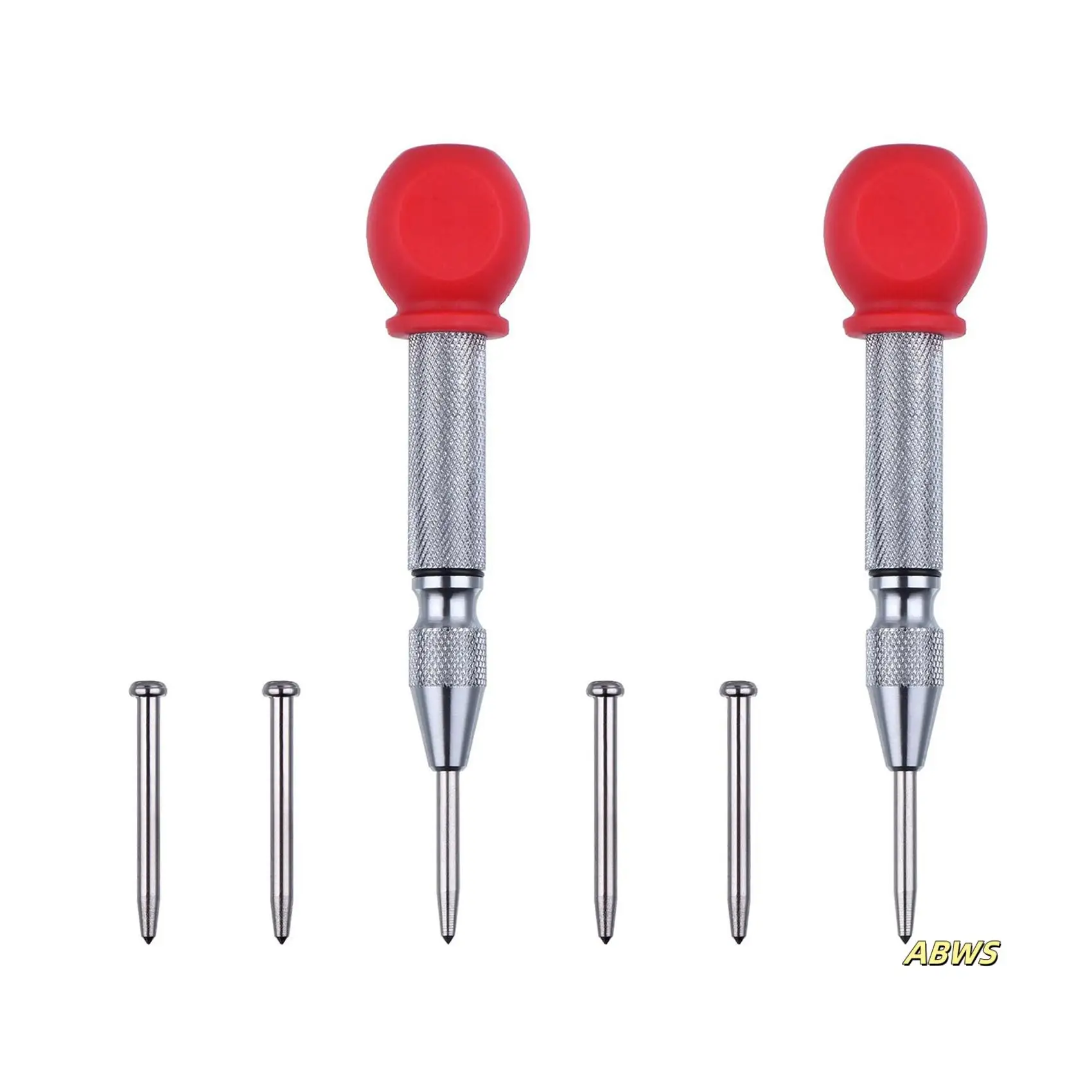 5 Inch Center Hole Punch Marker Scriber Window Puncher Breaker Tool With Cushion Cap And Impact, 4 Pieces Tip Included