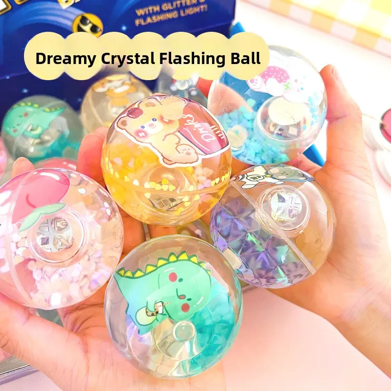 

Glowing Crystal Ball Children's Bouncing Ball Will Light up Baby Toy Ball Hopping Jumping Ball Elastic Ball Kids Plaything