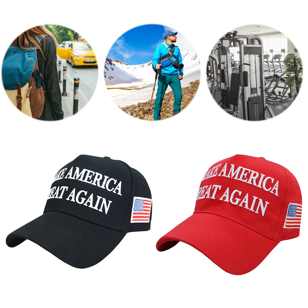 

2024 Donald Trump Embroidery Hat Breathable Trump American Presidential Hat Adjustable USA Flag Baseball Cap for Women Men