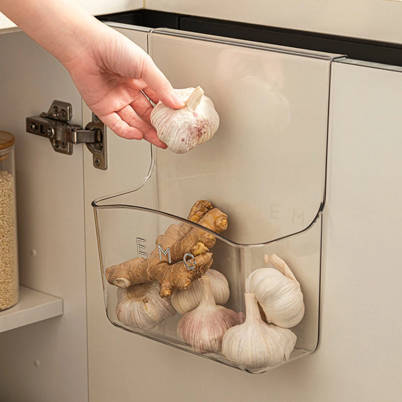 Kitchen Cabinet Door Hanging Rack, Behind-the-door Storage Rack, No-drill Wall-mounted Storage Rack, Transparent And Thickened