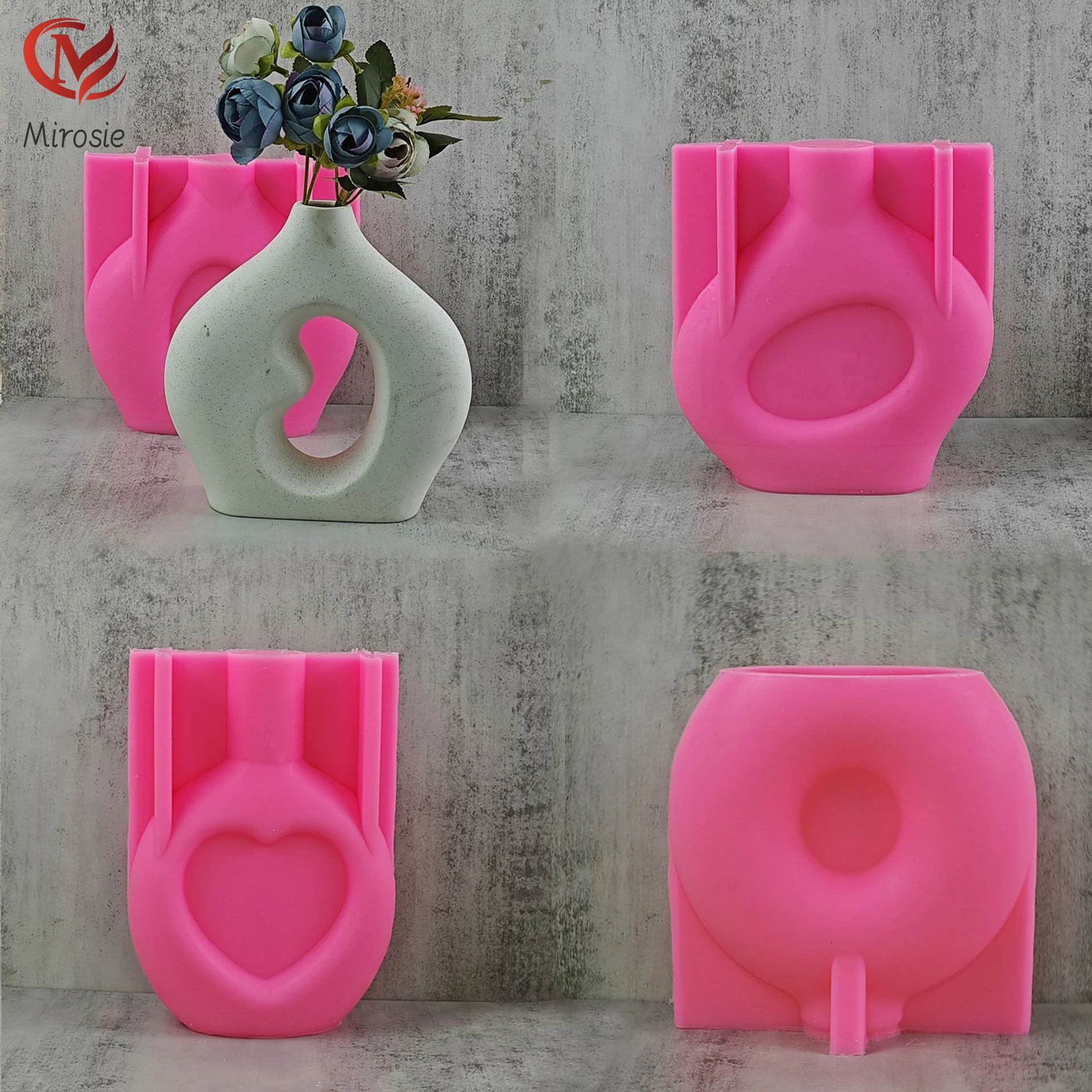 

Mirosie Simple Twisted Epoxy Resin Molds Vase Mold DIY Resin Cement Plaster Flower Pot Silicone Mold Silicone Molds Concrete