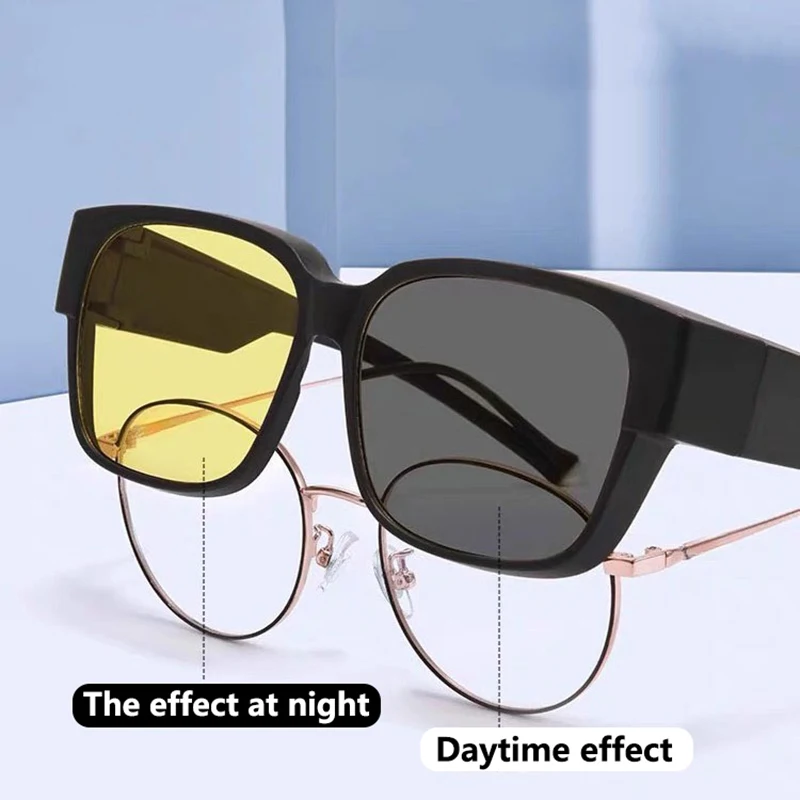 New Night Vision Glasses Cover Over Myopia Prescription Glasses Portable Men Women Goggles Night Vision Driving Glasses Eyewear