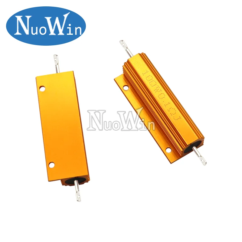 50W 100W Aluminum Power Metal Shell Case Wirewound Resistor 0.01R ~ 100K 1 4 6 8 10 20 200 500 1K 10K ohm resistance RX24