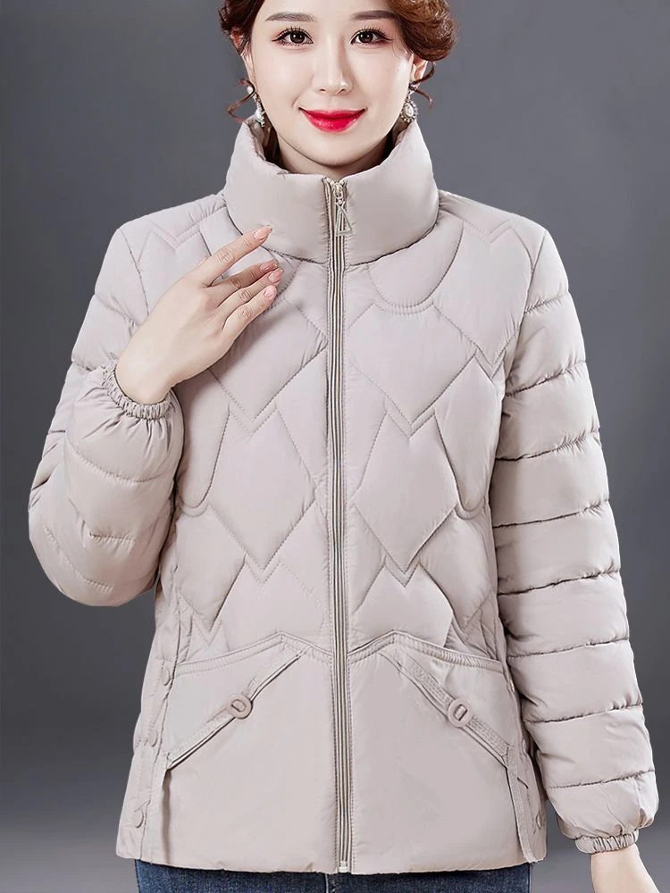 Winter Short Cotton Clothes For Women Chic Knitted Lapel Thickened Warm Padded Coat Korean  Long Sleeved Jacket LX423