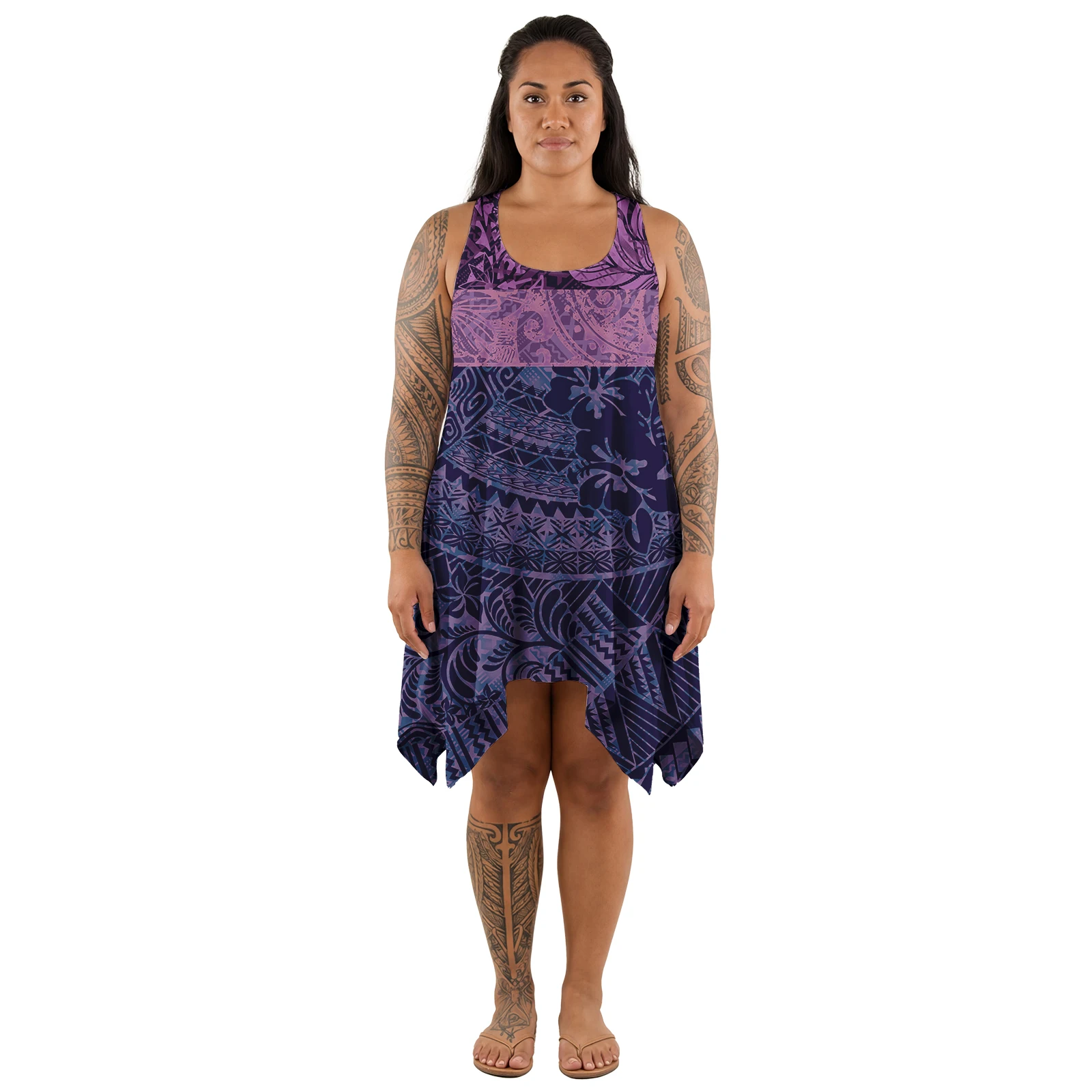 Pattern Custom Hawaiian Plus Size Ladies Wear Polynesian Women Sleeveless Prom Dress Tribal Design Samoan Tank Tops Short Skirts - view 6