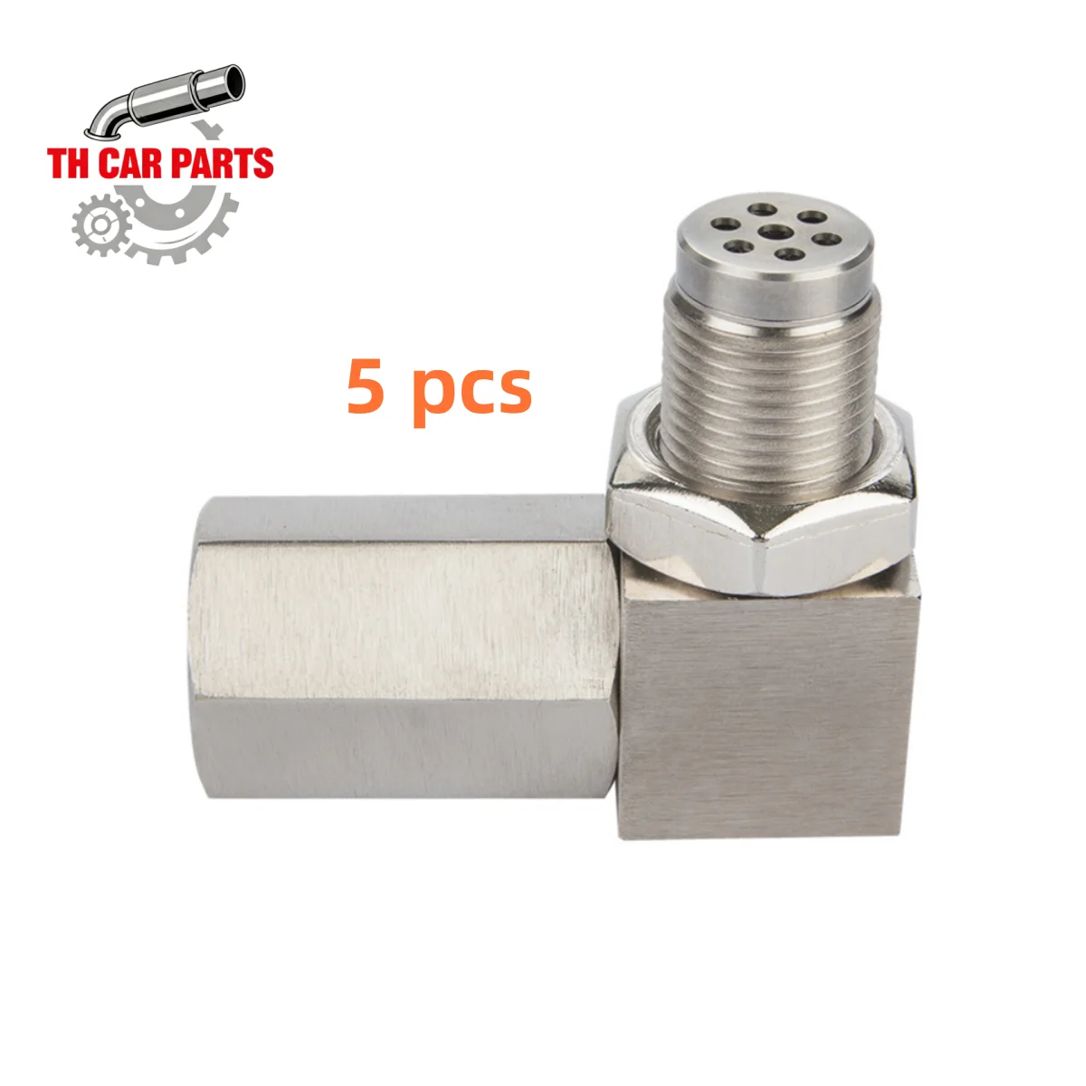 5 pcs M18*1.5 Universal 90 Degree Mini Catalyst O2 Sensor Oxygene Sensor with a Mini Catalytic Converter