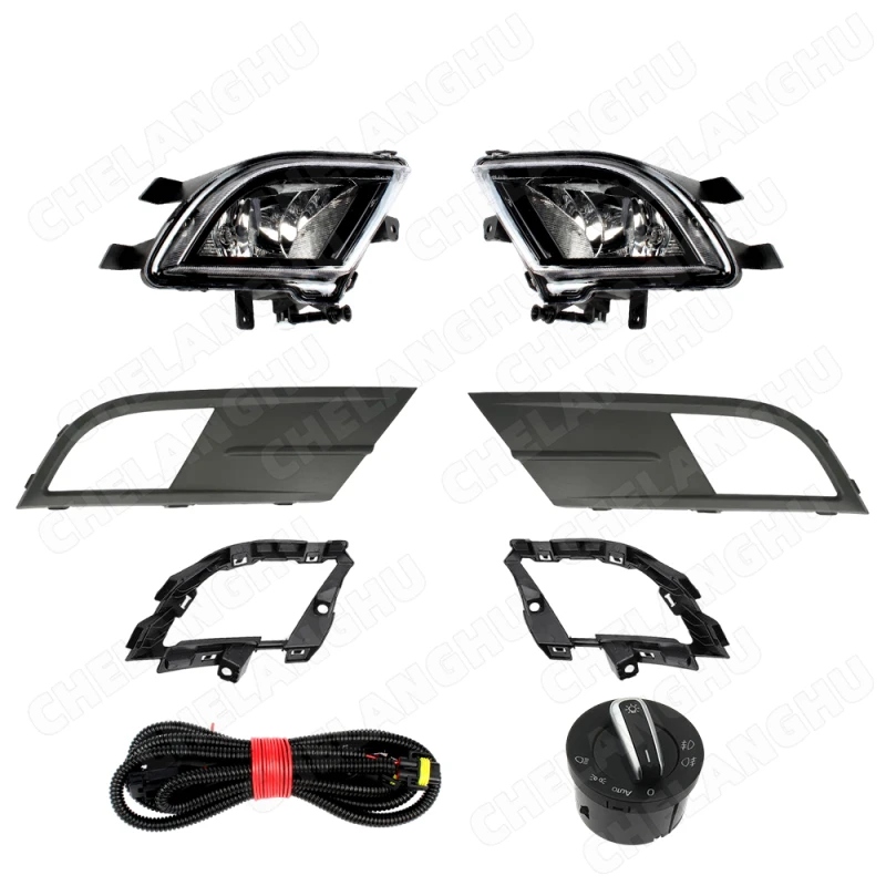 For VW Jetta MK6 2015 2016 2017 2018 Car-Styling New Front Bumper Fog Light Fog Lamp + Wire + Switch Or Light Grille Cover Kit