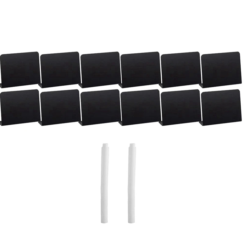 20 Pack Mini Chalkboard Signs Black For Chalk Sign For Food - Party - Buffet - Table Sign Chalkboard With 2 Chalk Marker