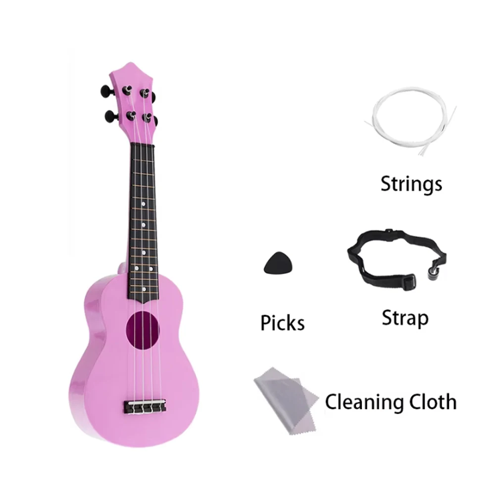 4 Strings 21 Inç Soprano Ukulele Tam Kitleri Akustik Renkli Hawaii Gitar Guitarra Enstrüman Müzik Acemi için Sıcak