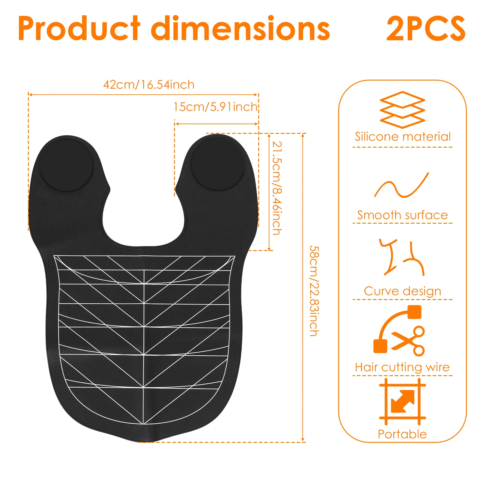 2 قطعة طوق قص الشعر سيليكون المرجح حلاقة الرقبة التفاف المحمولة الحلاق قص الشعر وسادة لصالون الحلاق للحلاق #6