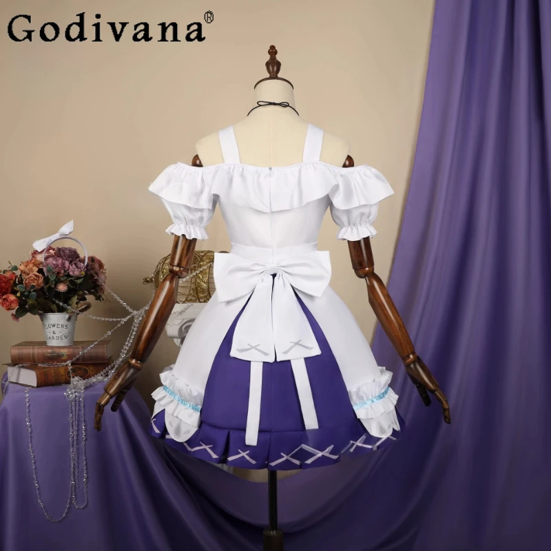 Letnia odzież damska Cos Krótki rękaw Street Cosplay Sukienka pokojówki Damska dwuwymiarowa gra Anime Krótka sukienka