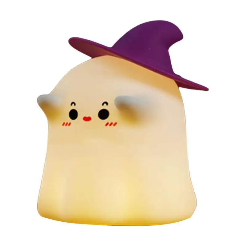 

Ghost Nightlight Brightness Adjustable Bedside Lamp Halloween Decorations Silicone Desk Light Novelty Lamp For Women And Kids