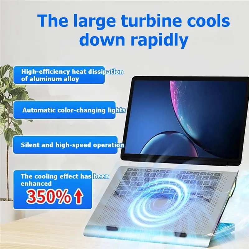 Laptop Cooler Base, Silent Design, Exhaust Fan Bracket, Raised Fan, Adjustable Cooling Mounting Customer Favorite