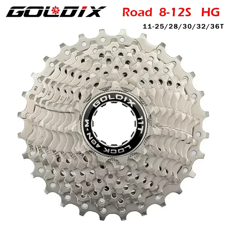 

GOLDIX Road Bike 8 9 10 11 12Speed Velocidade 11-25T/28T/32T/34T/36T Bicycle Cassette Freewheel MTB Sprocket for SHIMANO SRAM