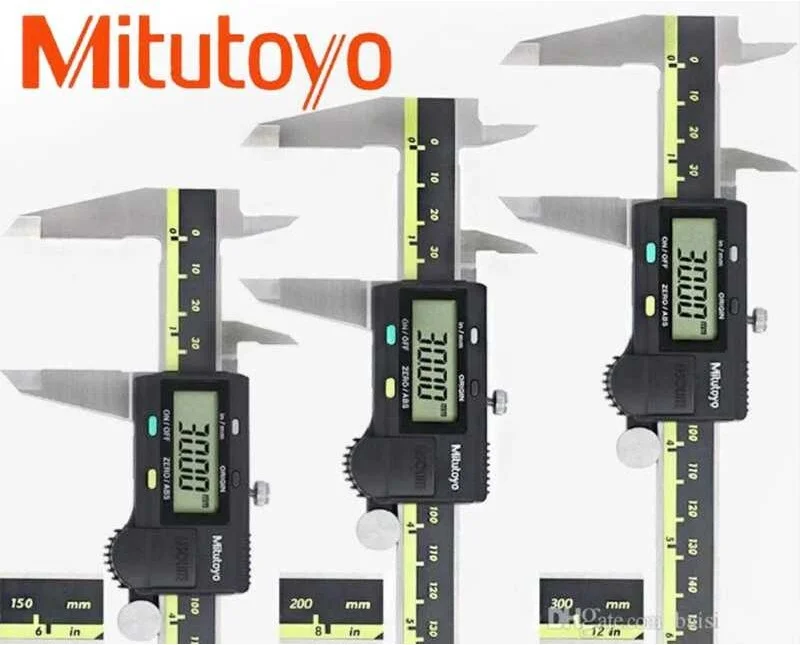 Calibrador Vernier Digital Mitutoyo de Alta Precisión, Medidor de 6/8/12 Pulgadas 0-150/200/300mm ABSOLUTO para Mediciones de Precisión