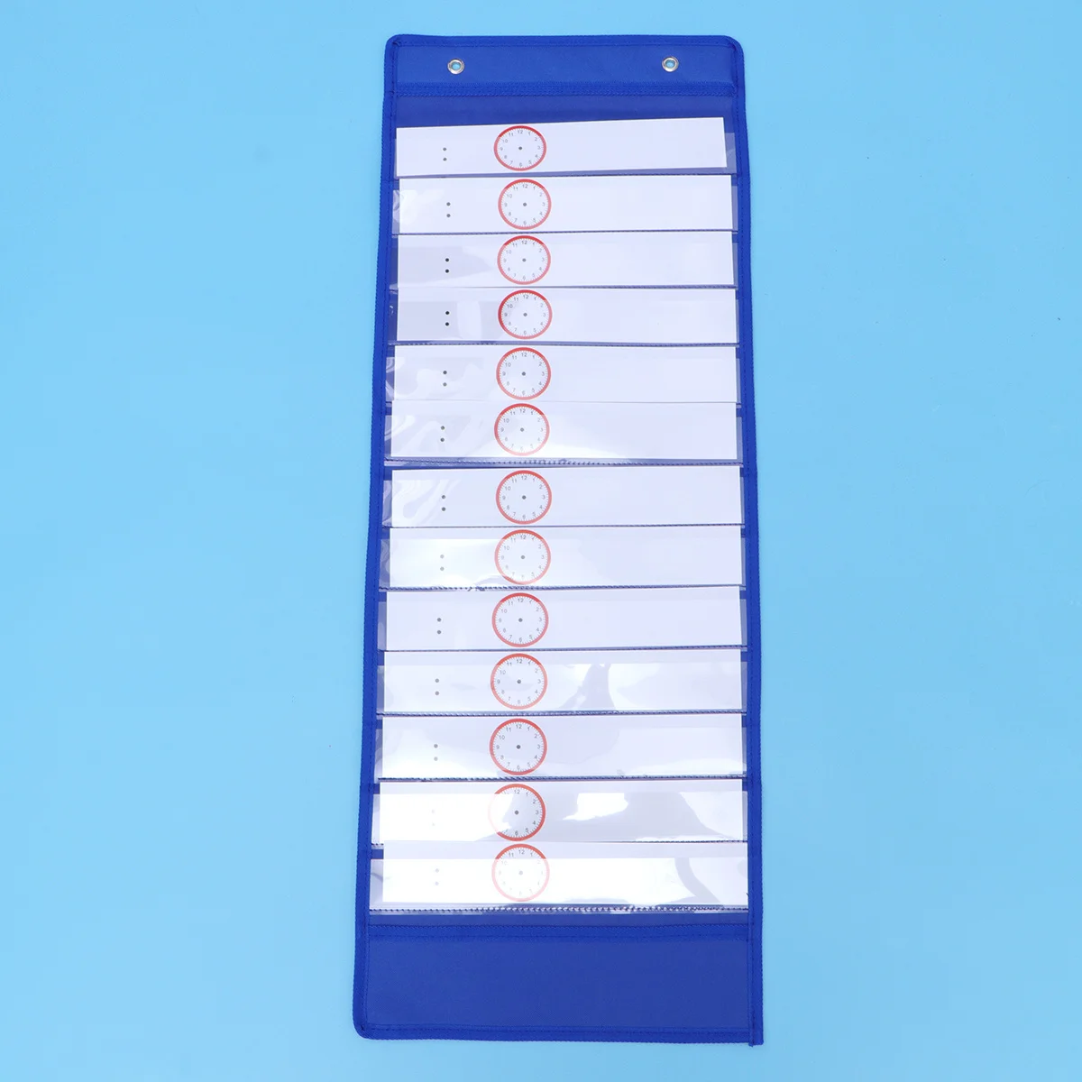 

14 Full Size Film Pockets Transparent Time Schedule Blue Classroom Timetable Students Accessories Learning Aids Time Table