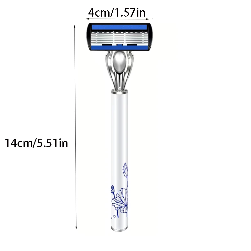 12-Blade Manual Razor For Men Six-Layer Replaceable Heads Old-Style Stainless Steel Blades Do Not Hurt The Skin Easy To Carry ﻿