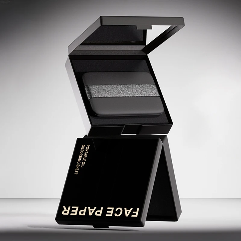 

100 PCS Bamboo Charcoal Facial Oil Absorbing Paper With Mirror&Makeup Puff Portable Face Refreshing Care Oil Control Tool Kits