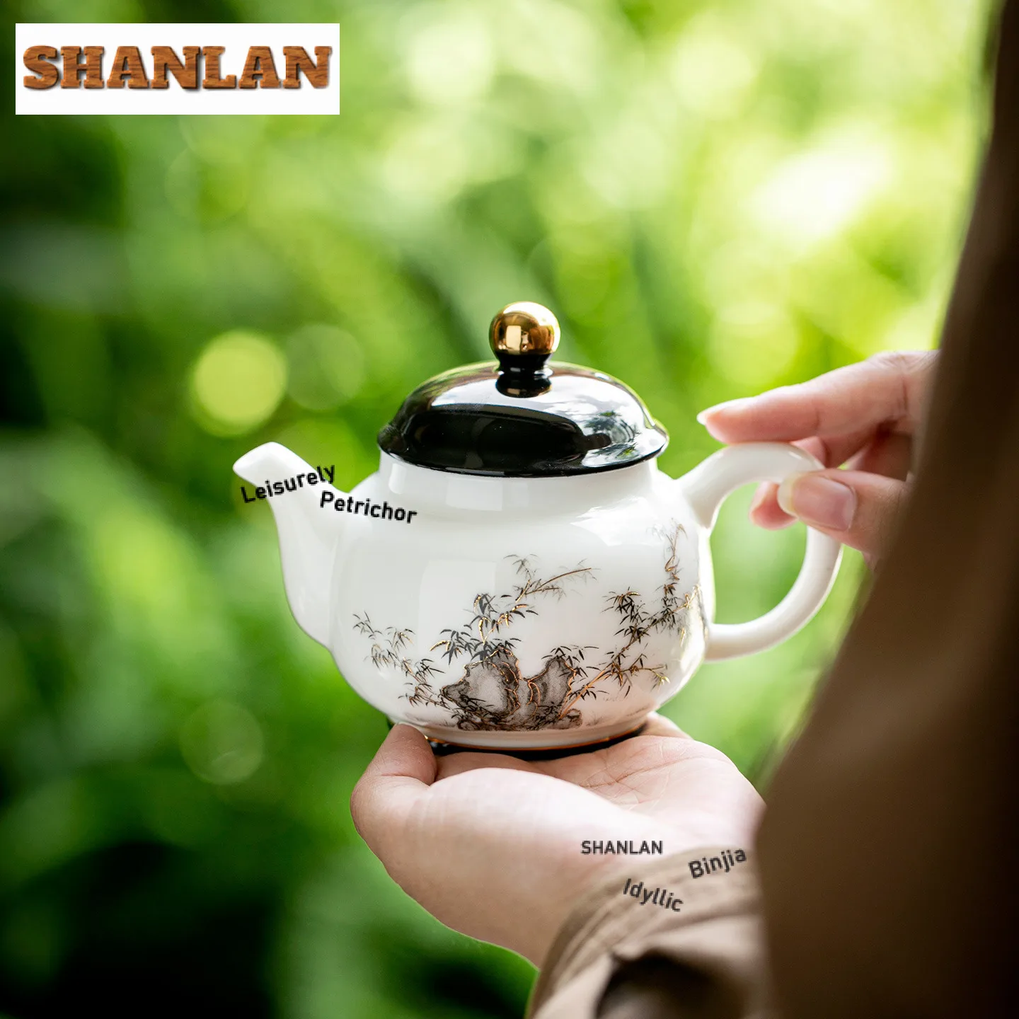 250 مللي Taihu حجر الخيزران اليشم الخزف إبريق الشاي اليابانية الشاي Infuser وعاء الشاي تمرغ غلاية مع مرشح Teaset لوازم الحلي #1