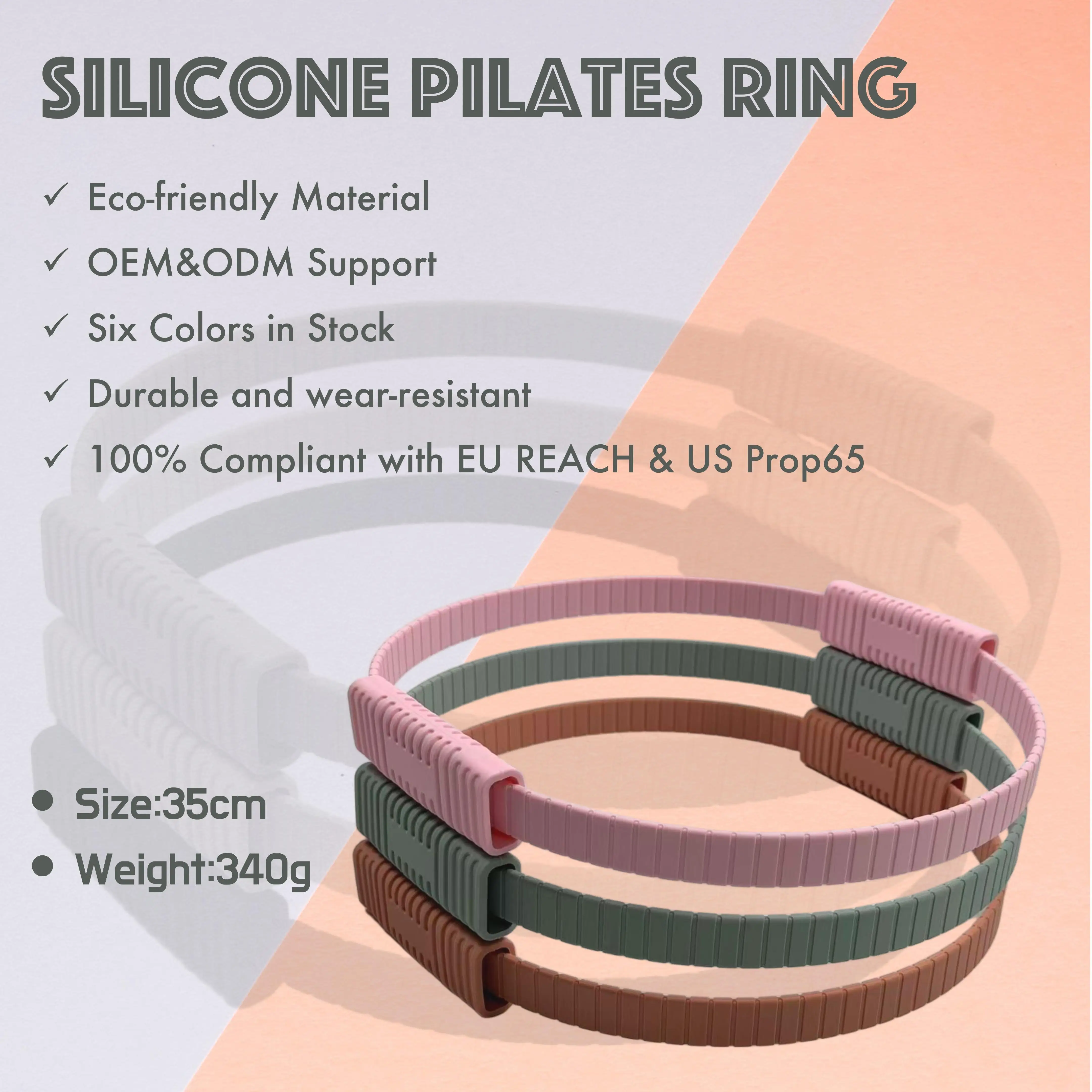 Factory Direct Supply Fitleader Sports Portable Yoga Pilates Exercise Ring High Quality Silicone 35cm 340g Fitness Equipment