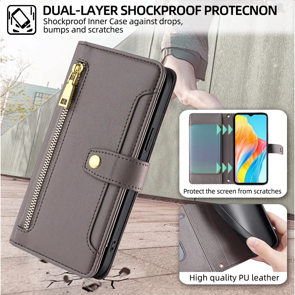 Brieftaschenhülle für Motorola Edge 2022 2023 2024 2025 Magnetische Flip-Handyhülle Edge 70 60 50 40 30 20 X30 Neo Lanyard Lederhülle – Detail 2