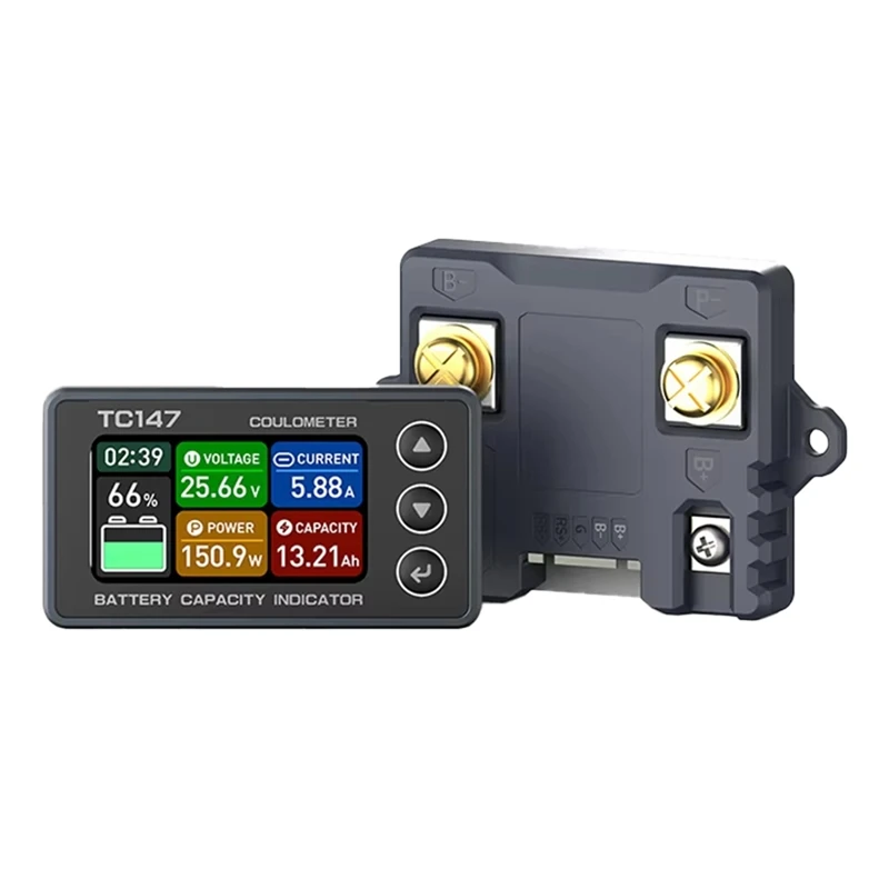 AB34-TC147 High-Precision Color Screen Coulomb Meter Battery Voltage And Current Meter