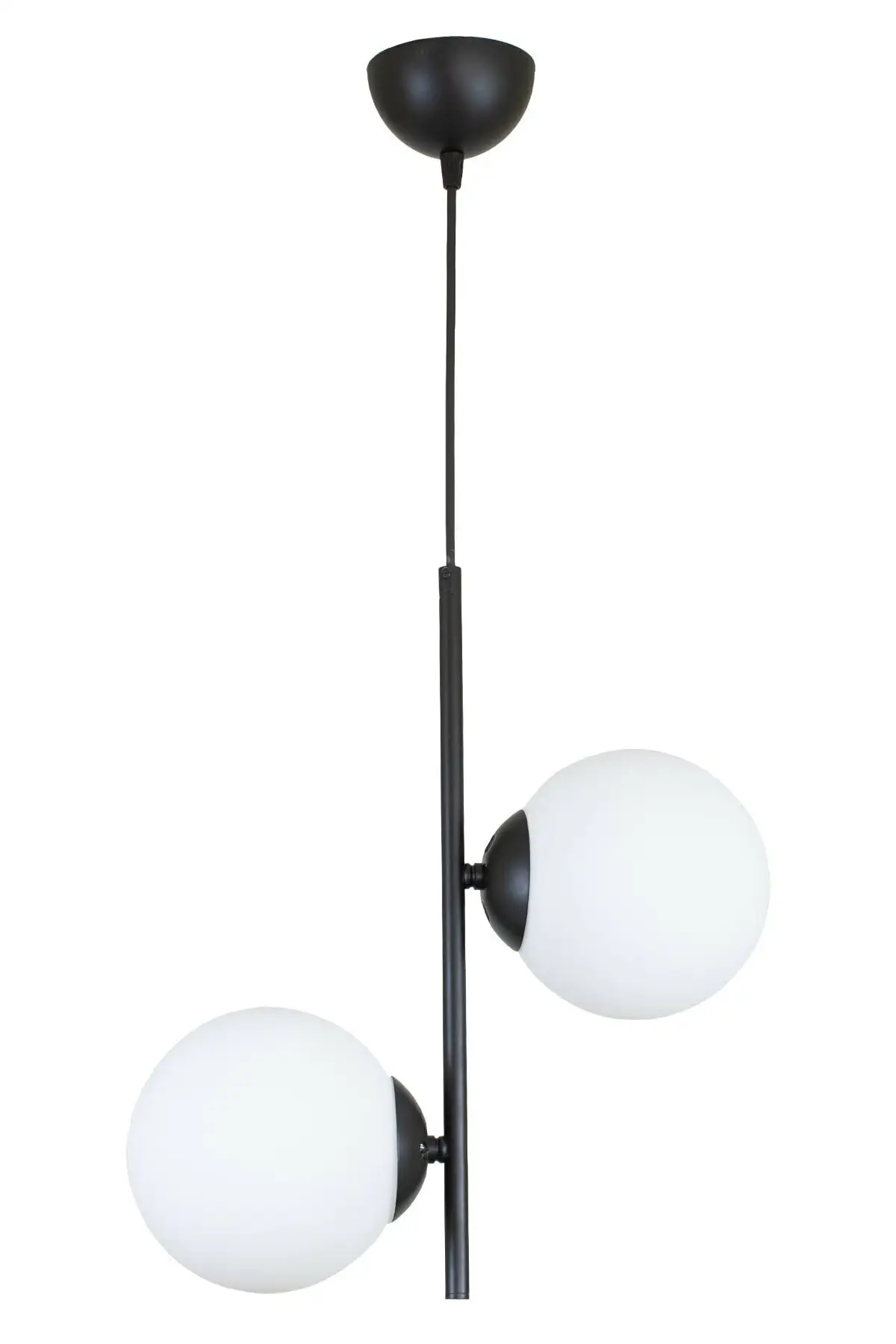 

DOLBOVI Vitaly 2 Li Modern sports white glass black chandelier with glass