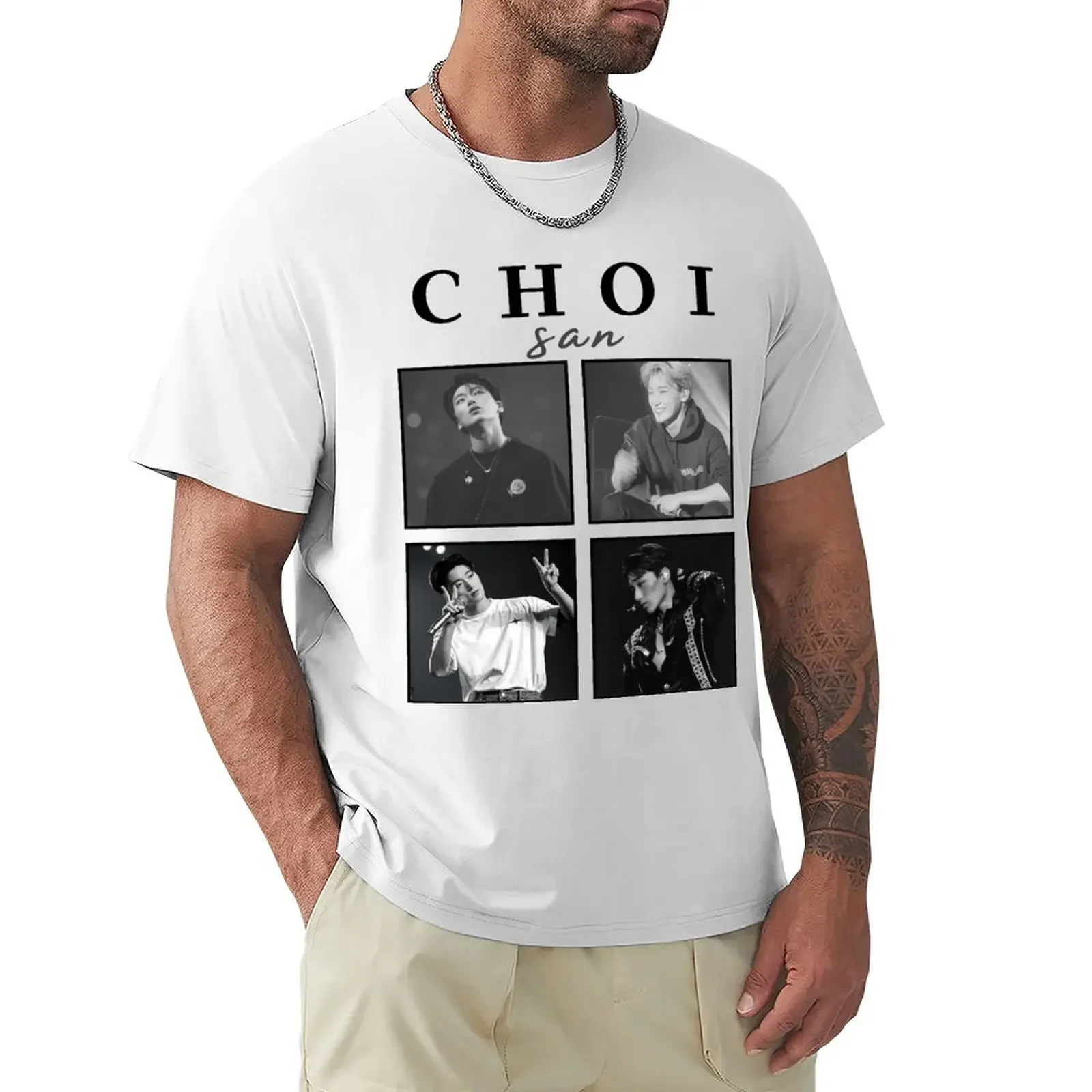 Choi San (Ateez) Concert Poster (White Version) T-Shirt summer tops funnys summer top hippie clothes T-shirts for men cotton