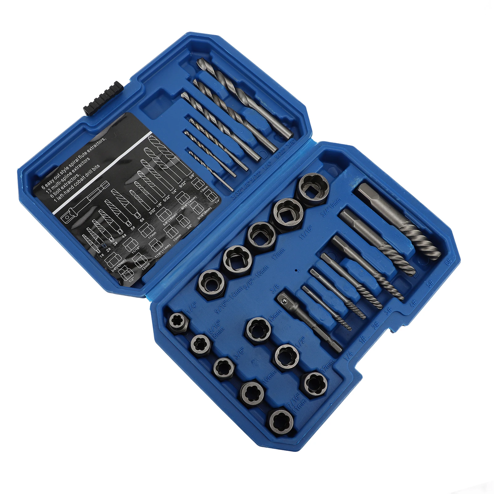 

Bolt Nut Removal Tools Left Hand Drill Bit High Hardness Spiral Screw Extractor for Rusted and Stripped Fasteners