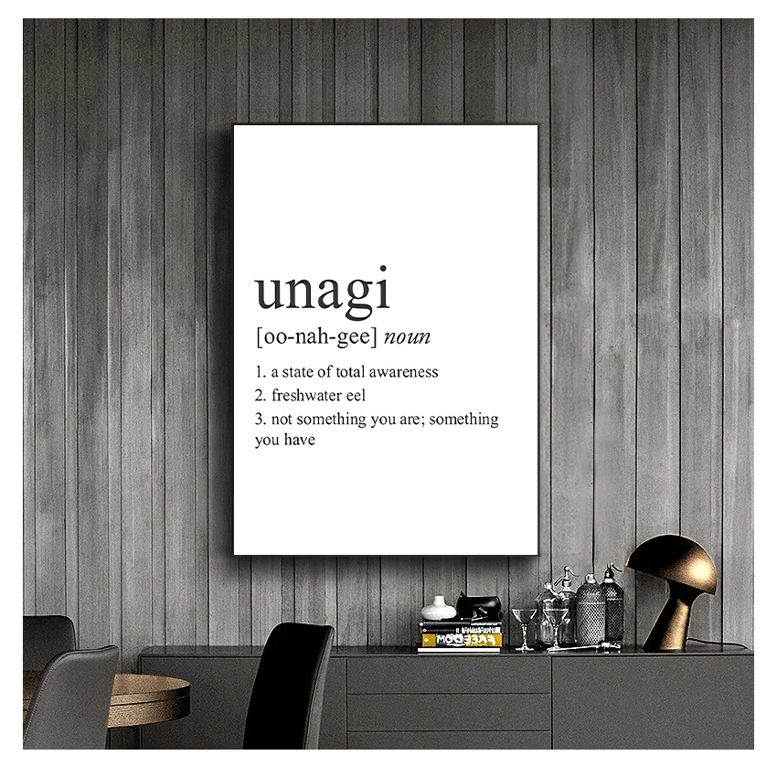 Póster del programa de televisión de amigos, tipografía del diccionario Unagi, cuadro sobre lienzo para pared, decoración de imagen, impresión de definición en blanco y negro