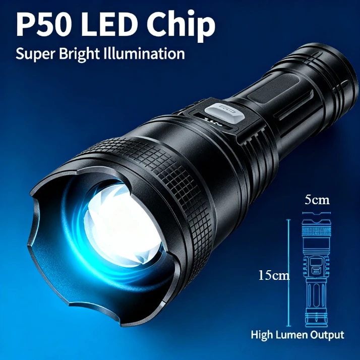 عالية قوة قوية Led التكبير مشاعل التكتيكية ضوء فلاش الشعلة الترا برايت مصباح USB شحن التخييم الصيد ديفينسا فانوس