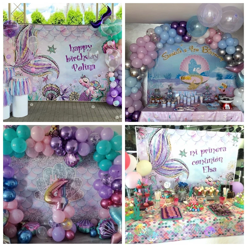 Фон для фотосъемки детей с изображением хвоста русалки