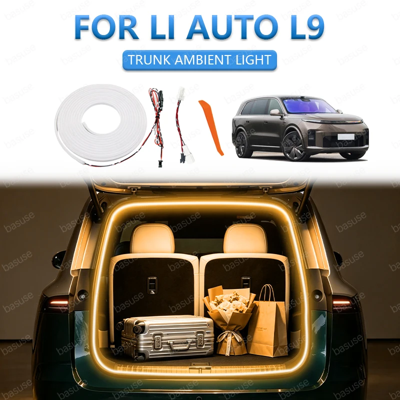 FOR LI AUTO L9 Trunk Light Modification Light Atmosphere Lights White Warm White Rear Trunk LED Light Bar