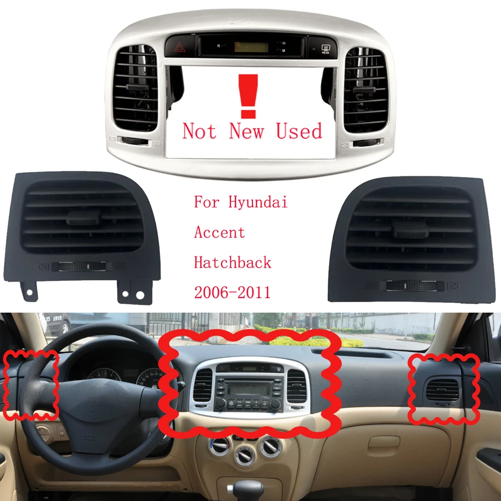 HUIYAN 2Pcs Front Central Dashboard Air Vent Outlet Grill Panel For Hyundai Accent Hatchback 2006-2011 974101E000 974201E000