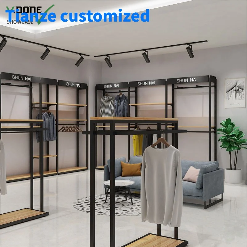 [Customized]boutique store display stand clothing rack apparel retail clothes shelving garment display rack clothing store furni