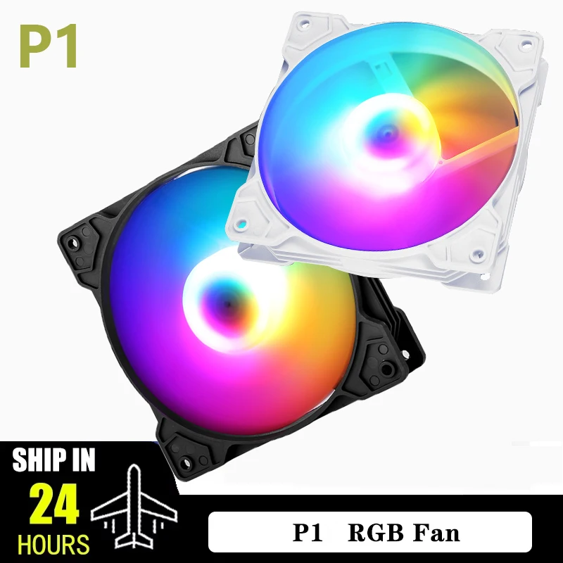 

P1 RGB FAN 120mm Pc Computer Case Fan Rainbow Heat sink 4PIN 12cm CPU Cooler Silent Fan