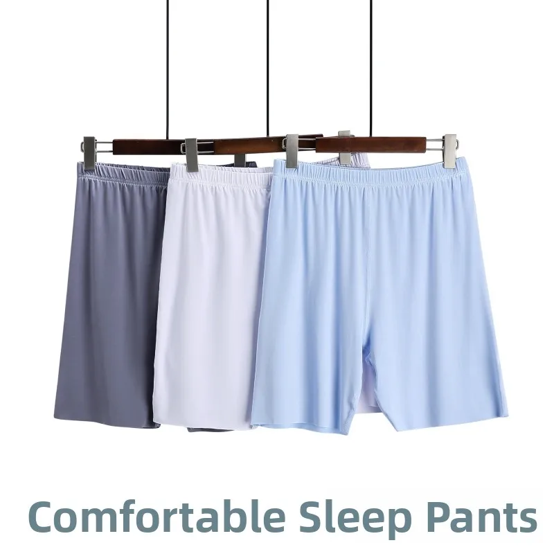 

Men's Summer Ice Silk ort Pants Casual Home Wear Five-Point Skin-Friendly High Elastic Loose Big orts Breathable Polyeste...