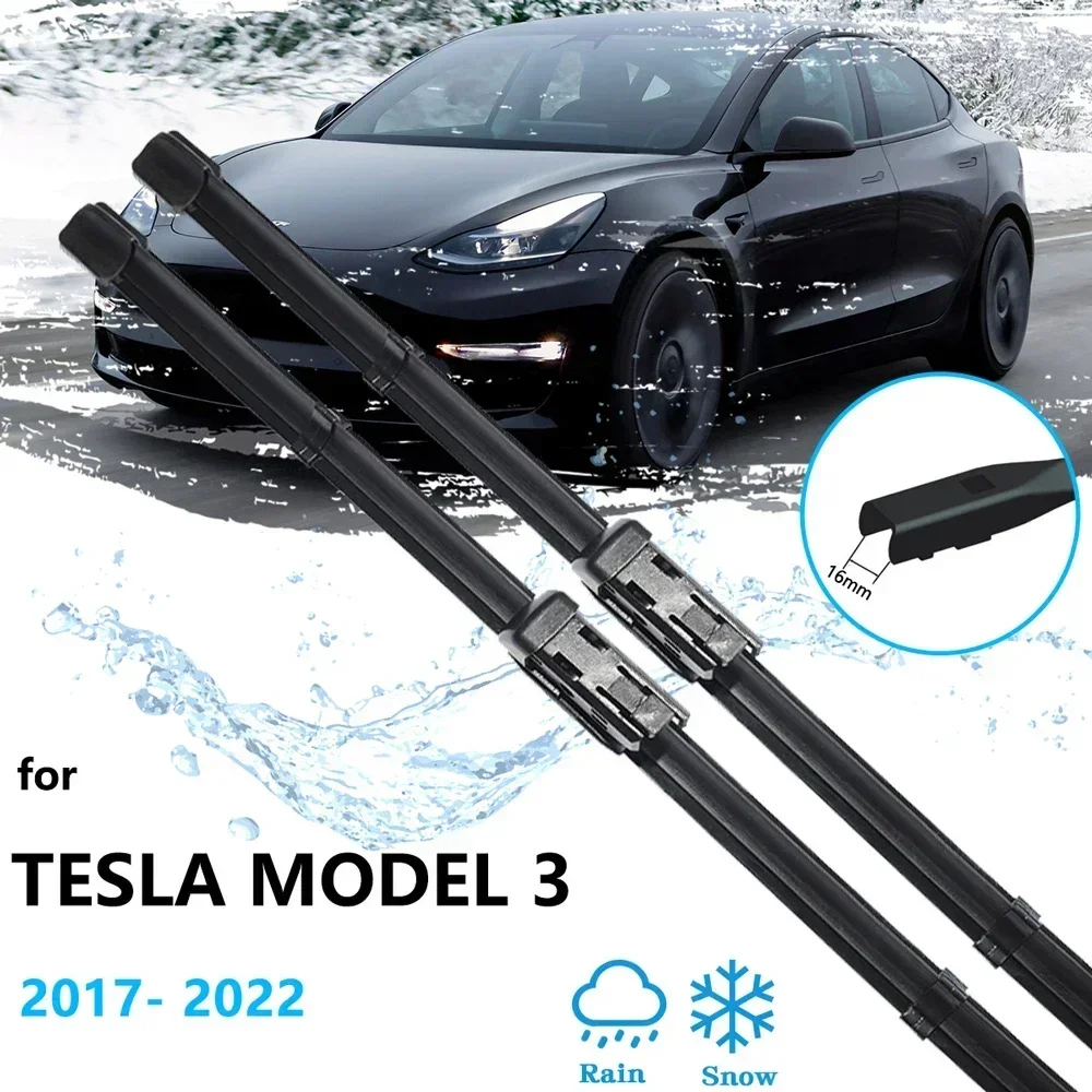 For Tesla Model 3 2017 2018 2019 2020 2021 2022 Front Wiper Blades Brushes Cutter Rubber Windshield Replacement High Quality