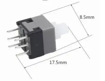 

Mini Push button switch 6Pin Push Tactile Power Micro Switch Self lock On/Off button Latching switch 8.5X8.5mm 8.5*8.5mm
