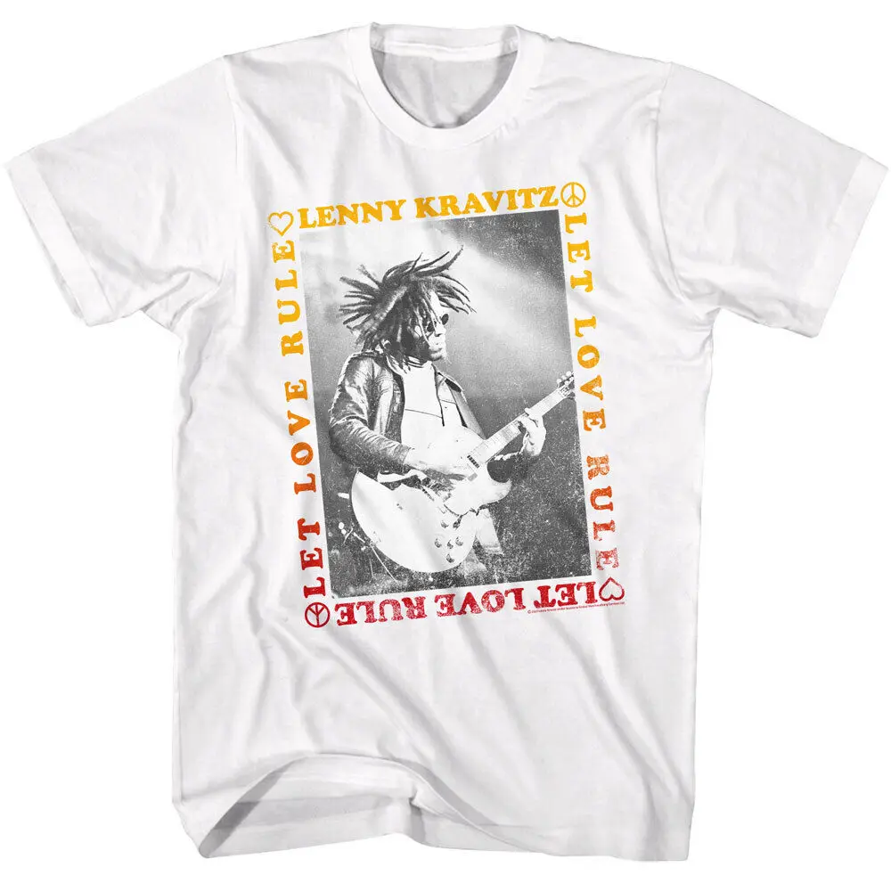 Lenny Kravitz T-Shirt Let Love Rule Rock Music Guitarist Singer White Cotton