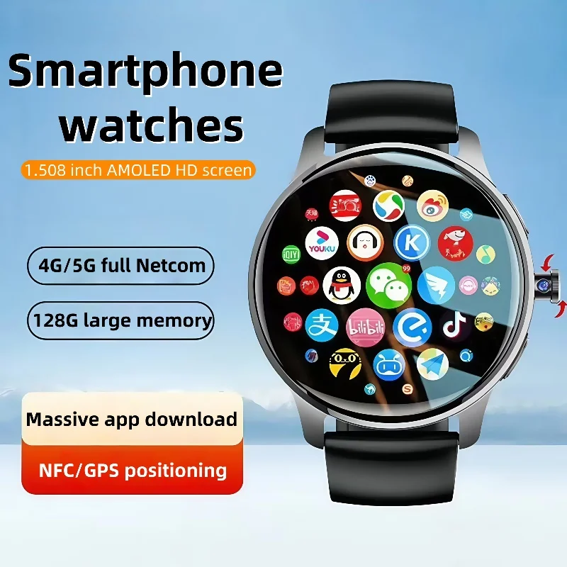

P68 Smartwatch 4G Android Men's 466x466 500W Dual Camera GPS WIFI Bluetooth 4GB+128GB Heart Rate Monitor