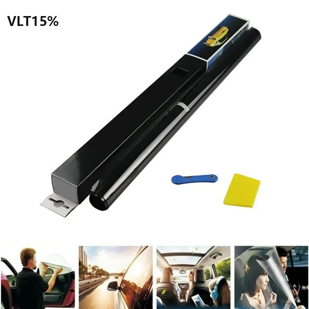 1 Roll 50cmx3m 15% VLT Window Tint Film Glass Sticker Sun Shade Film For Most Cars UV Protector Foils Sticker Film Foils Sticker