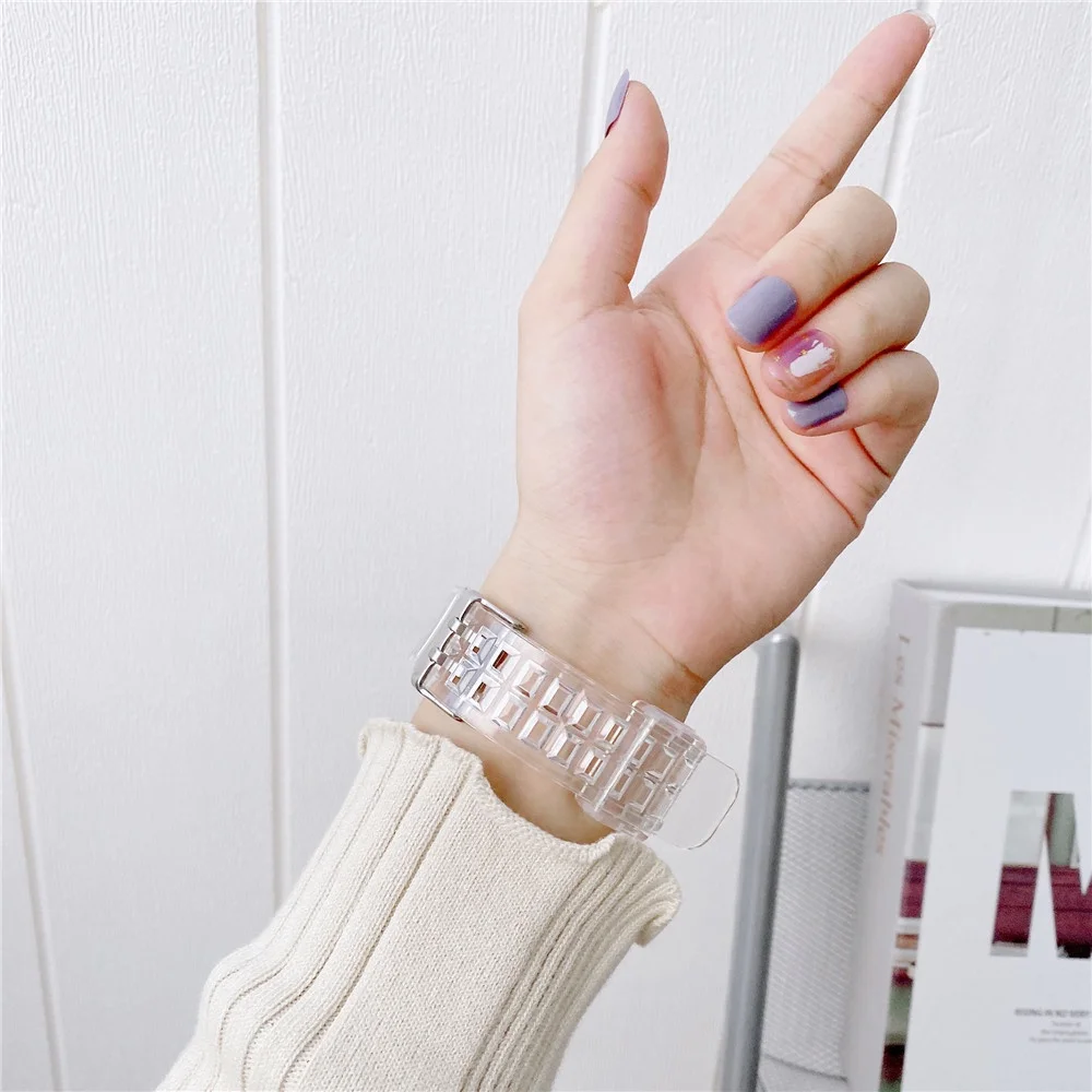 Cool Clear Sport Strap With Case for Huawei band 6 7 Strap Honor Band 6 Transparent Silicone Band Strap for Huawei band 6 pro