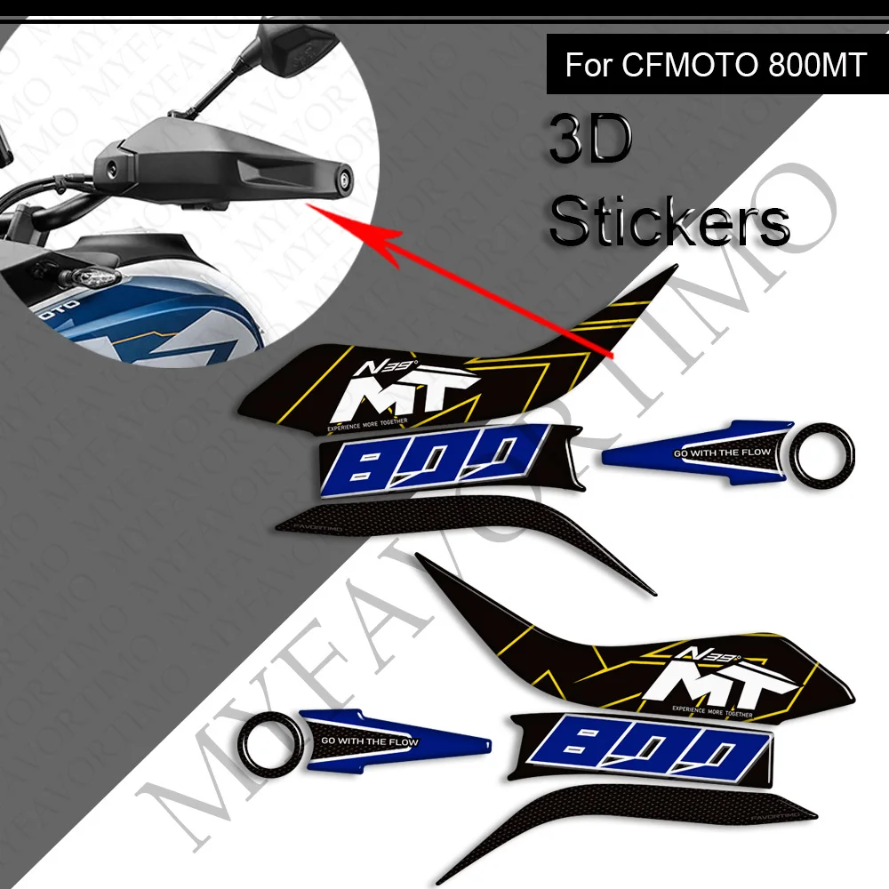 3D Motorcycle Tank Cap Side Grips Knee sticker fender handguard protection decals kit For CFMOTO 800MT Explore Touring Adventure