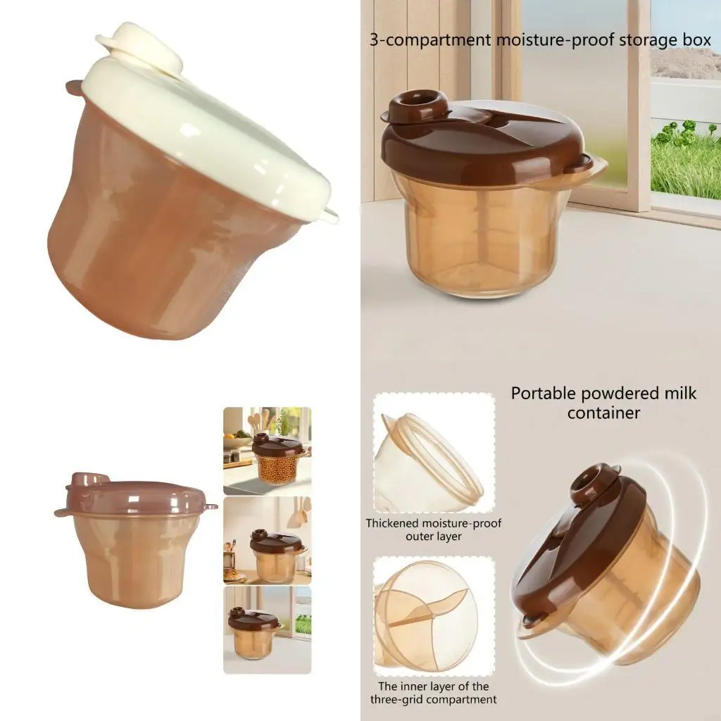 

D5QA Multipurpose 3 Compartment Infant Storage Container Leakproof Hygienic Design For Neat Feeding Organization
