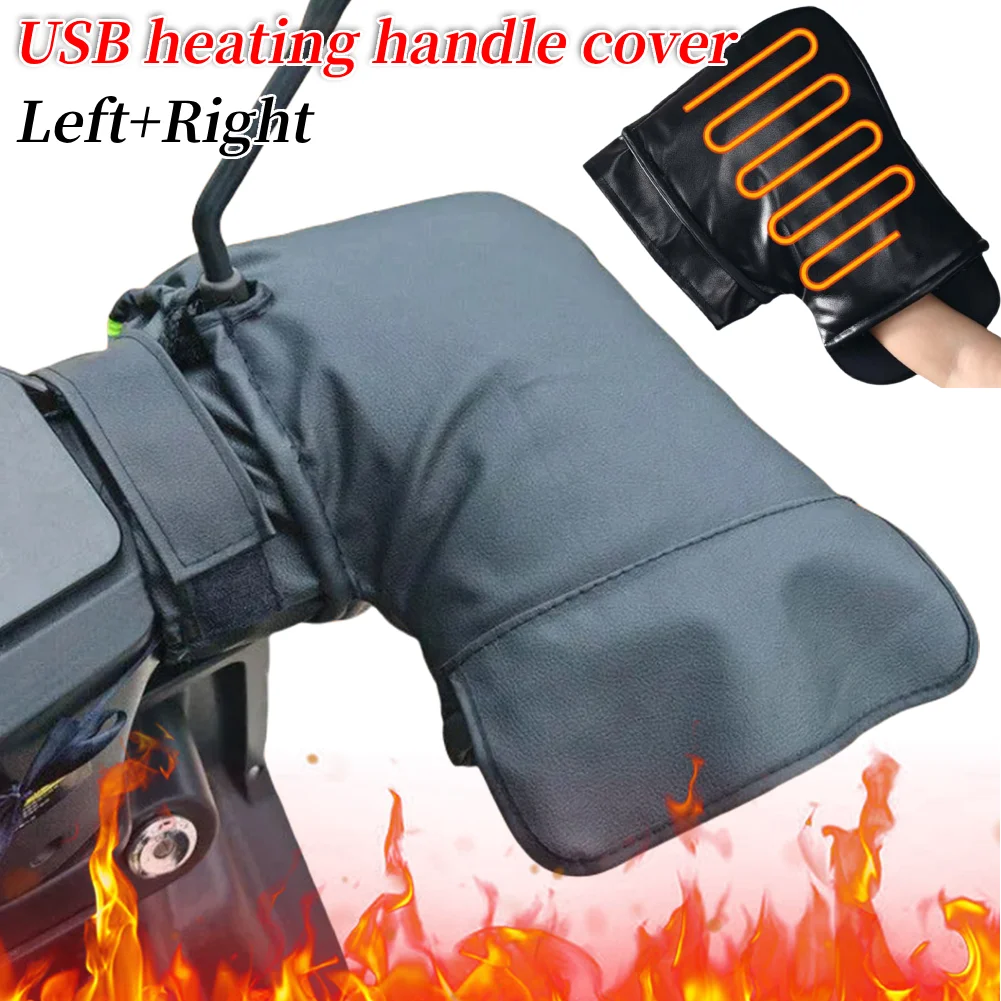 

Electric Heating Handlebar Gloves 3 Levels Setting Motorbike Heated Handle Grip Gloves USB Charging Snowmobile Bike Accessories