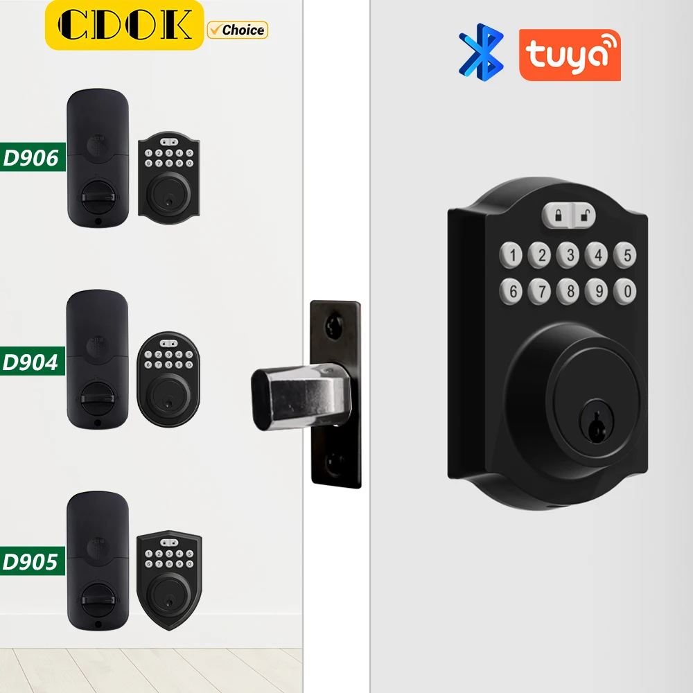 

CDOK D906 Tuya Bluetooth smart lock, door lock, APP/password/key unlocking, remote temporary password unlocking
